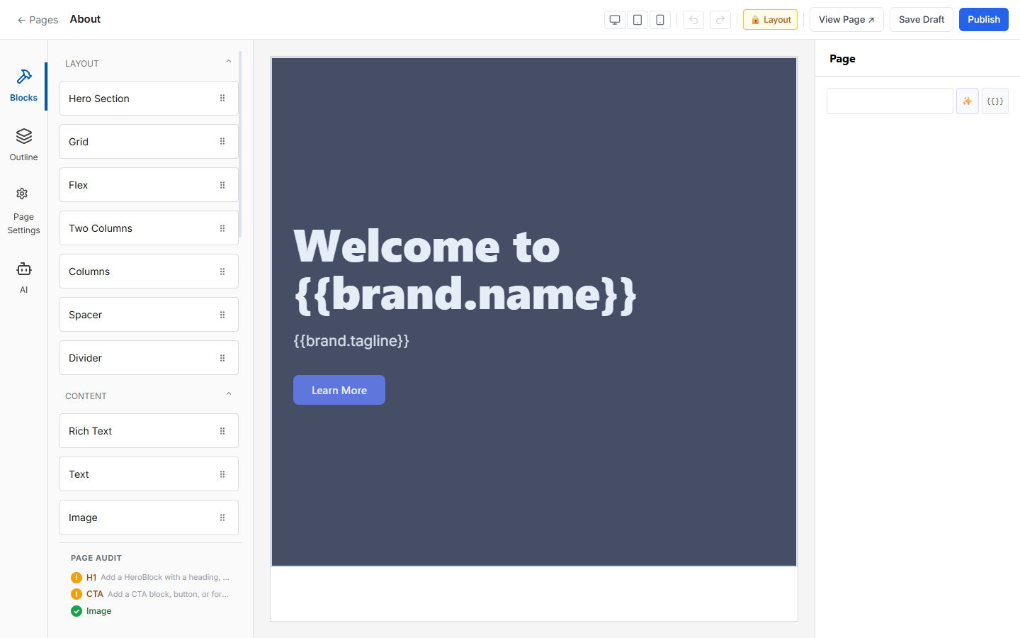 KynectLocal page builder